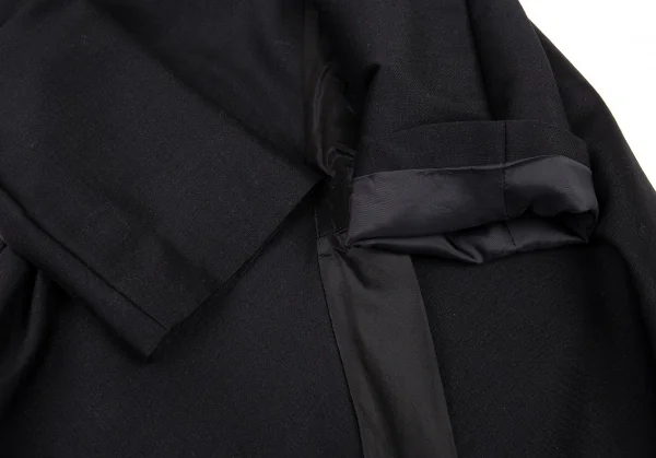 ヨウジヤマモト ファムYohji Yamamoto FEMME モヘアコットンベルクロ留め変形セットアップ 黒2/1 K-81316_007