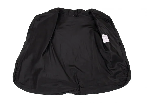 ヨウジヤマモト ファムYohji Yamamoto FEMME モヘアコットンベルクロ留め変形セットアップ 黒2/1 K-81316_009