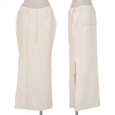 ヨウジヤマモト ファムYohji Yamamoto FEMME スラブコットンステッチスカート 生成り