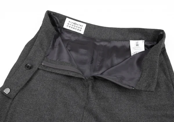 マルタンマルジェラMartin Margiela 4 ウールカシミヤAラインスカート グレー38 K-81338_007