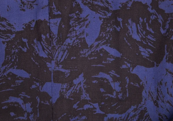 イッセイミヤケ メンISSEY MIYAKE MEN ローズプリントスタンドカラー中綿ベスト 紫黒XL K-81380_014