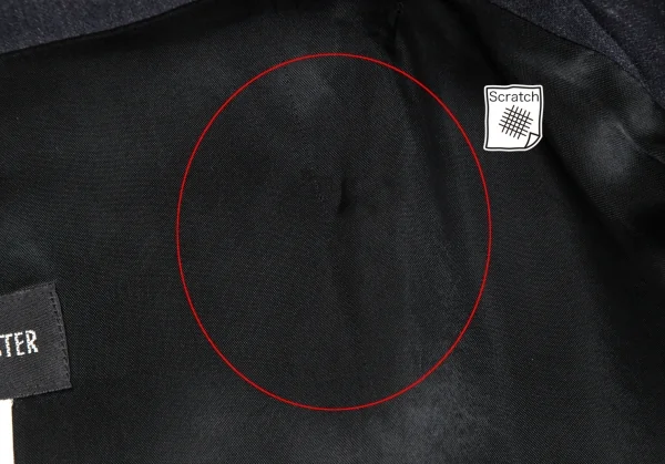 アンドゥムルメステールANN DEMEULEMEESTER ウールレーヨンスリーブギャザーサイドベルトジャケット 紺36 K-81399_013