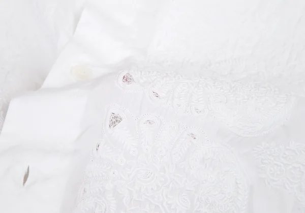 ヨウジヤマモト プールオムYohji Yamamoto POUR HOMMEフロント刺繍ロングシャツ 白M K-81421_013