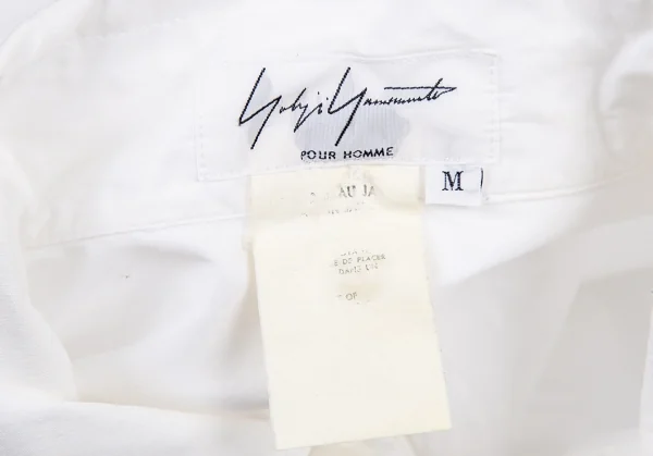 ヨウジヤマモト プールオムYohji Yamamoto POUR HOMMEフロント刺繍ロングシャツ 白M K-81421_015