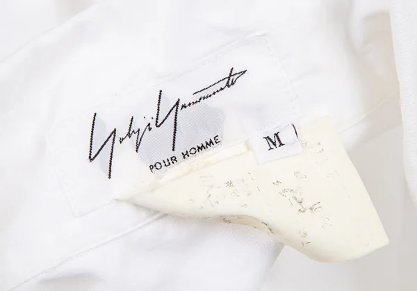 ヨウジヤマモト プールオムYohji Yamamoto POUR HOMMEフロント刺繍ロングシャツ 白M K-81421_016
