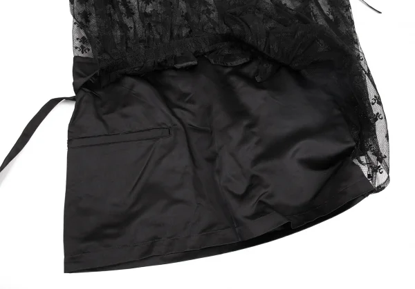 リミフゥLIMI feu チュールトップ切り替えシルクシャイニースカート 黒S K-81432_010