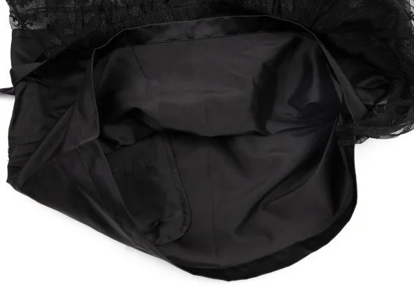 リミフゥLIMI feu チュールトップ切り替えシルクシャイニースカート 黒S K-81432_012