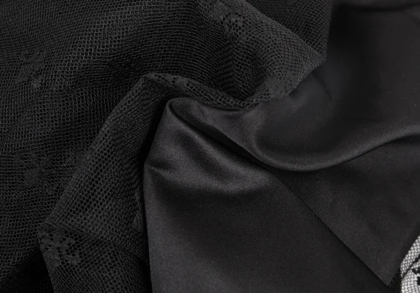 リミフゥLIMI feu チュールトップ切り替えシルクシャイニースカート 黒S K-81432_017