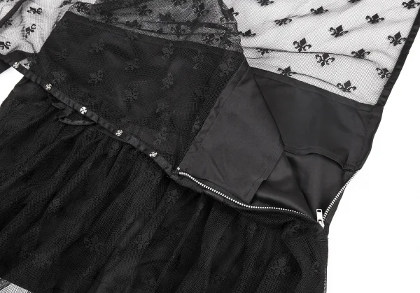 リミフゥLIMI feu チュールトップ切り替えシルクシャイニースカート 黒S K-81432_008