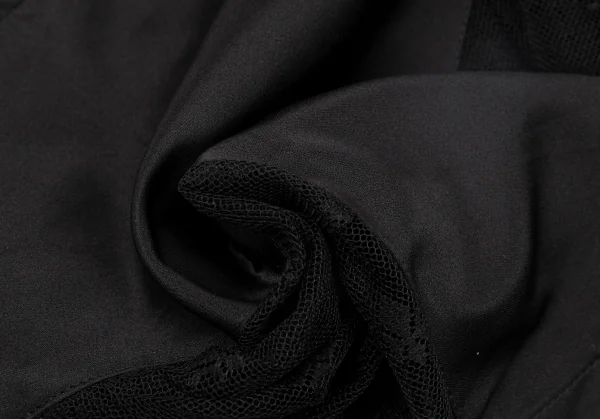 リミフゥLIMI feu チュール切り替えシルクシャイニーカバースカート 黒S K-81433_010