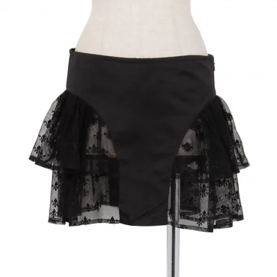 リミフゥLIMI feu チュール切り替えシルクシャイニーカバースカート 黒