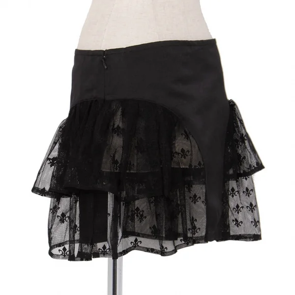 リミフゥLIMI feu チュール切り替えシルクシャイニーカバースカート 黒S K-81433_002