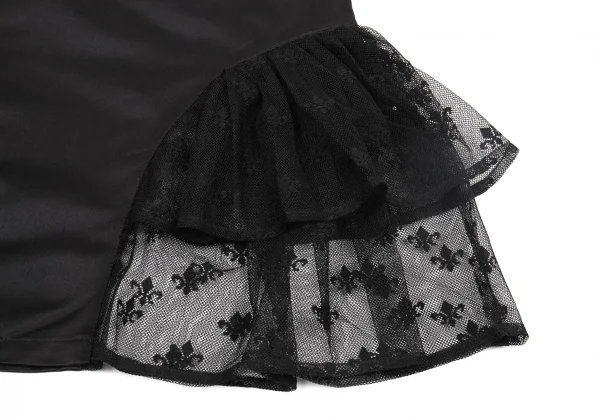 リミフゥLIMI feu チュール切り替えシルクシャイニーカバースカート 黒S K-81433_005