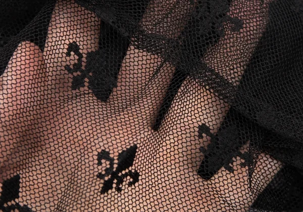 リミフゥLIMI feu チュール切り替えシルクシャイニーカバースカート 黒S K-81433_009