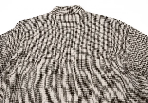 ヨーガンレールJURGEN LEHL マオカラーリネンチェックジャケット ベージュM K-81469_010