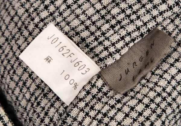 ヨーガンレールJURGEN LEHL マオカラーリネンチェックジャケット ベージュM K-81469_013