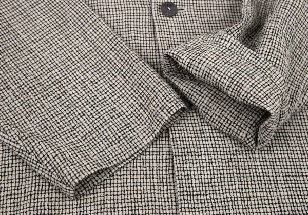 ヨーガンレールJURGEN LEHL マオカラーリネンチェックジャケット ベージュM K-81469_006