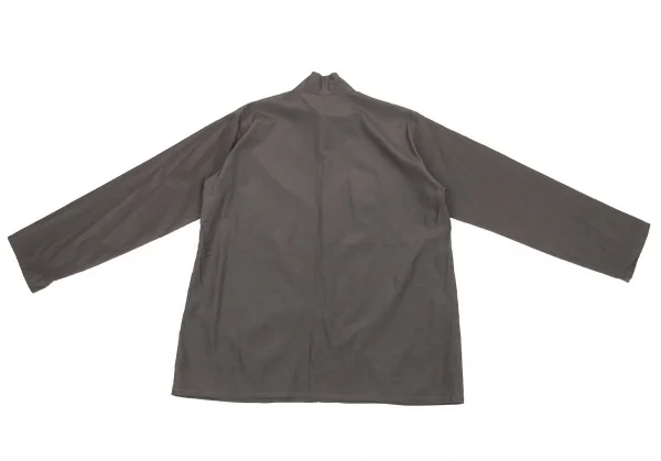 ヨーガンレールJURGEN LEHL スタンドカラーフライフロントシルクコットンシャツ チャコールM K-81475_010