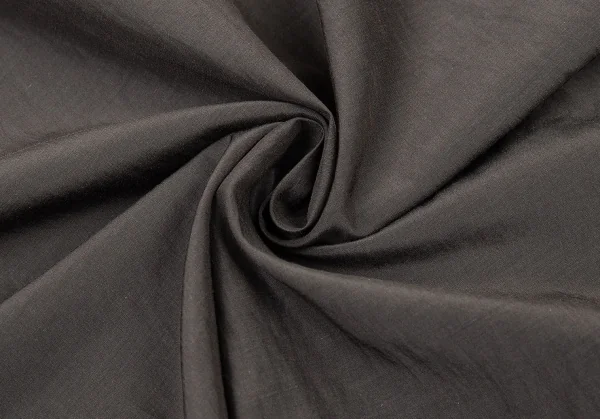 ヨーガンレールJURGEN LEHL スタンドカラーフライフロントシルクコットンシャツ チャコールM K-81475_011