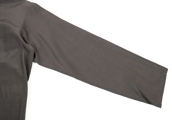 ヨーガンレールJURGEN LEHL スタンドカラーフライフロントシルクコットンシャツ チャコールM K-81475_006