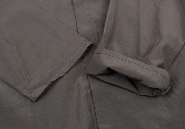 ヨーガンレールJURGEN LEHL スタンドカラーフライフロントシルクコットンシャツ チャコールM K-81475_007