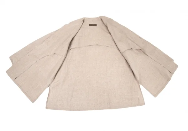 ヨーガンレールJURGEN LEHL マオカラーリネンジャケット ベージュM K-81478_012