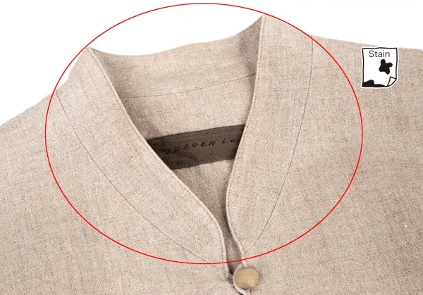 ヨーガンレールJURGEN LEHL マオカラーリネンジャケット ベージュM K-81478_004