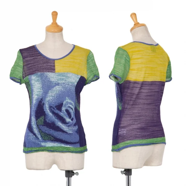 ケンゾーKENZO パネル切替半袖ニット マルチM位 K-81479_001