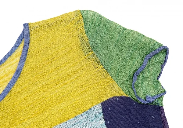 ケンゾーKENZO パネル切替半袖ニット マルチM位 K-81479_005