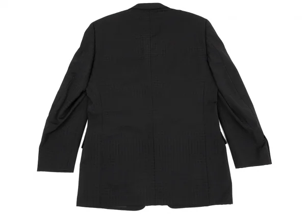 ジャンニヴェルサーチGIANNI VERSACE ウールシャドーチェックジャケット 黒L位 K-81491_013
