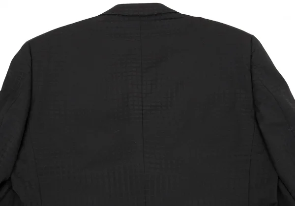 ジャンニヴェルサーチGIANNI VERSACE ウールシャドーチェックジャケット 黒L位 K-81491_014
