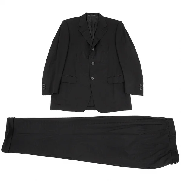 ジャンニヴェルサーチGIANNI VERSACE ウールシャドーチェックジャケット 黒L位 K-81491_017