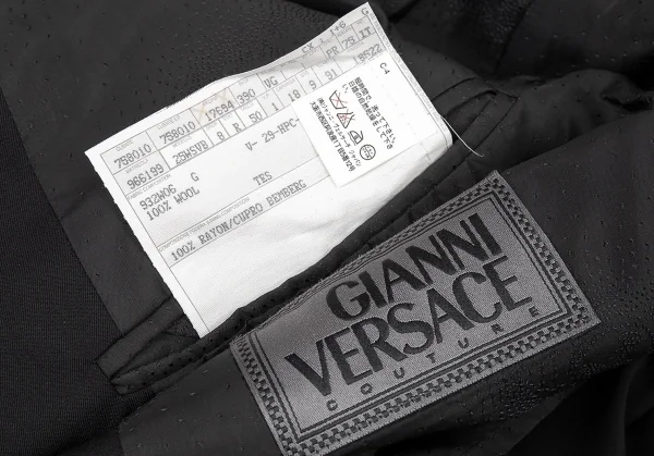 ジャンニヴェルサーチGIANNI VERSACE ウールシャドーチェックジャケット 黒L位 K-81491_018