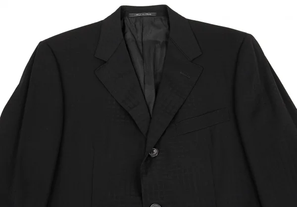 ジャンニヴェルサーチGIANNI VERSACE ウールシャドーチェックジャケット 黒L位 K-81491_002