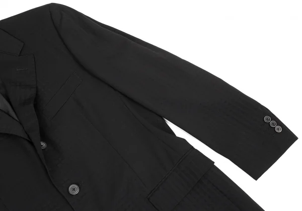 ジャンニヴェルサーチGIANNI VERSACE ウールシャドーチェックジャケット 黒L位 K-81491_005
