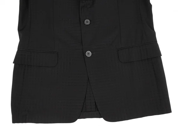 ジャンニヴェルサーチGIANNI VERSACE ウールシャドーチェックジャケット 黒L位 K-81491_009