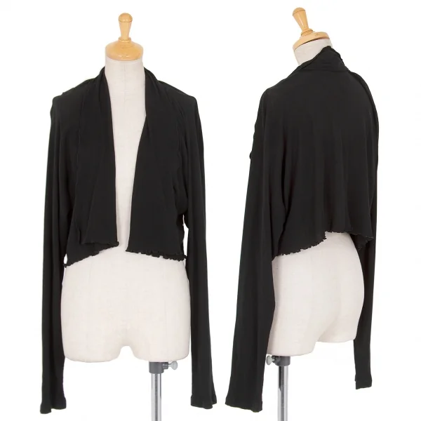 ヨウジヤマモト ファムYohji Yamamoto FEMMEコットンリブショート丈ボタンレスカーディガン 黒M K-81518_001