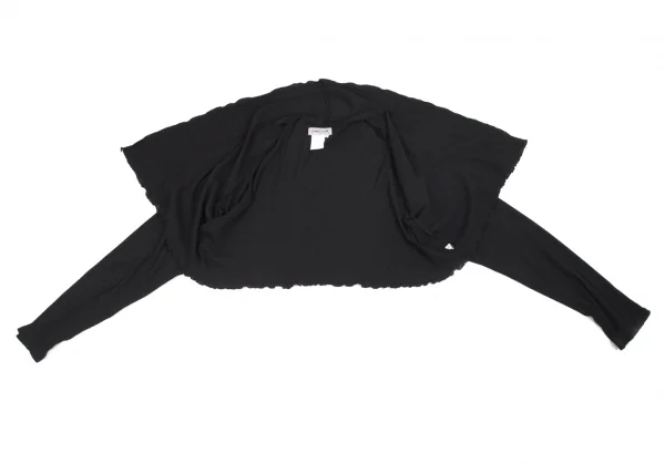 ヨウジヤマモト ファムYohji Yamamoto FEMMEコットンリブショート丈ボタンレスカーディガン 黒M K-81518_010