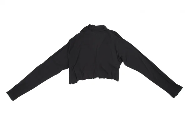 ヨウジヤマモト ファムYohji Yamamoto FEMMEコットンリブショート丈ボタンレスカーディガン 黒M K-81518_011
