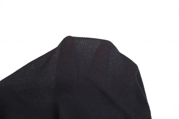ヨウジヤマモト ファムYohji Yamamoto FEMMEコットンリブショート丈ボタンレスカーディガン 黒M K-81518_013
