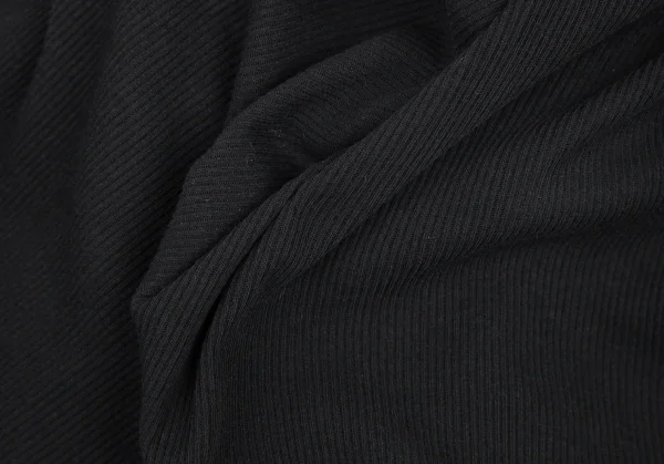 ヨウジヤマモト ファムYohji Yamamoto FEMMEコットンリブショート丈ボタンレスカーディガン 黒M K-81518_014