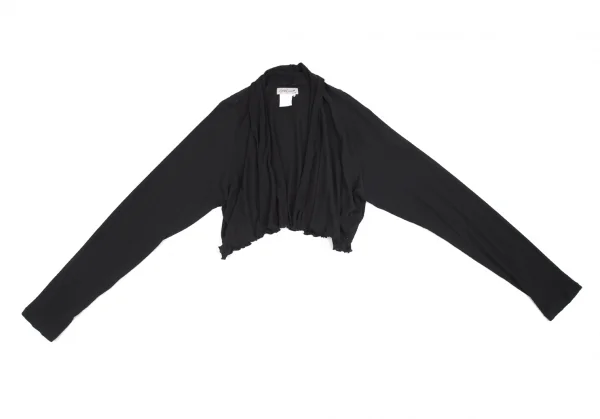 ヨウジヤマモト ファムYohji Yamamoto FEMMEコットンリブショート丈ボタンレスカーディガン 黒M K-81518_002