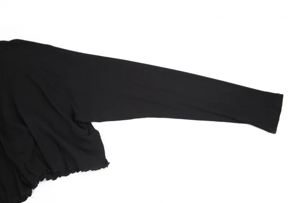 ヨウジヤマモト ファムYohji Yamamoto FEMMEコットンリブショート丈ボタンレスカーディガン 黒M K-81518_005