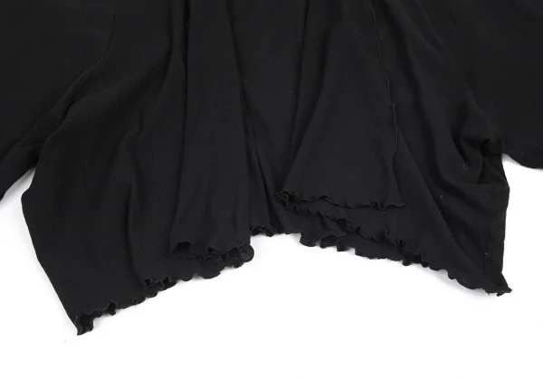 ヨウジヤマモト ファムYohji Yamamoto FEMMEコットンリブショート丈ボタンレスカーディガン 黒M K-81518_008