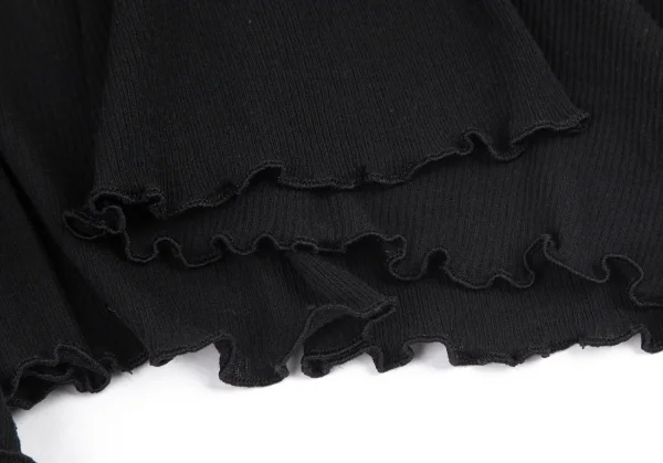 ヨウジヤマモト ファムYohji Yamamoto FEMMEコットンリブショート丈ボタンレスカーディガン 黒M K-81518_009