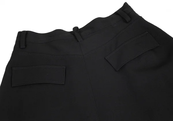 ワイズY's ウールギャバ台形スカート 黒2 K-81684_011