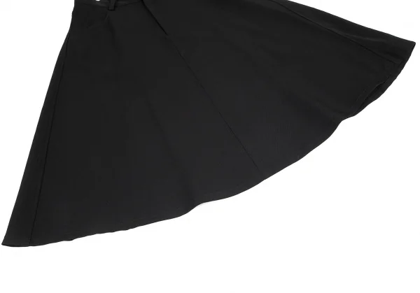 ワイズY's ウールギャバ台形スカート 黒2 K-81684_007