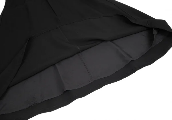 ワイズY's ウールギャバ台形スカート 黒2 K-81684_008