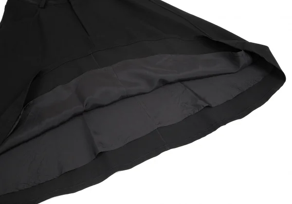 ワイズY's ウールギャバ台形スカート 黒2 K-81684_009