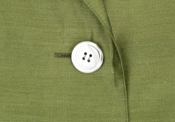 レキップヨシエイナバL'EQUIPE YOSHIE INABA リネンポリ光沢テーラードジャケット 抹茶38 K-81685_004